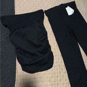 Zara black matching top and pants size S